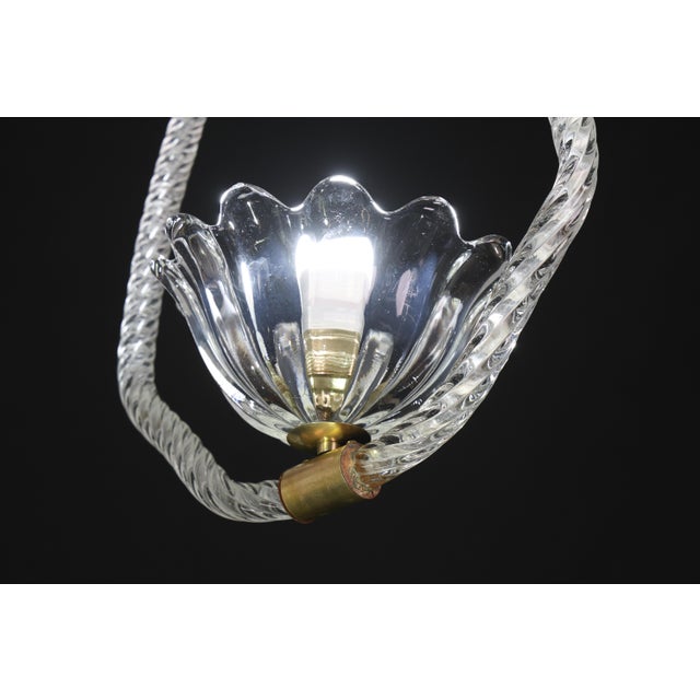 Petite Art Deco Pendant Chandelier by Ercole Barovier, 1940s For Sale - Image 16 of 18