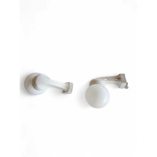 White Porcelain Nr. 4300 Wall Lamps by Wagenfeld for Lindner, 1950s, Set of 2 For Sale - Image 8 of 13