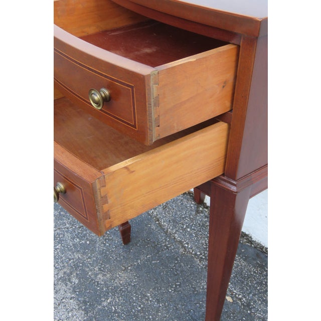 Tall Bow Front Mahogany Nightstand Side End Table 6163 For Sale - Image 11 of 15