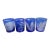 Vintage Bohemia Cut to Clear Cobalt Blue Leaf Lowball Tumblers - Set of 4 For Sale
