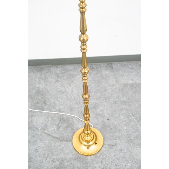 Vintage Mid Century Modern Floor Lamp Lighting Brass Gold Ribbed Maximalist For Sale - Image 10 of 12
