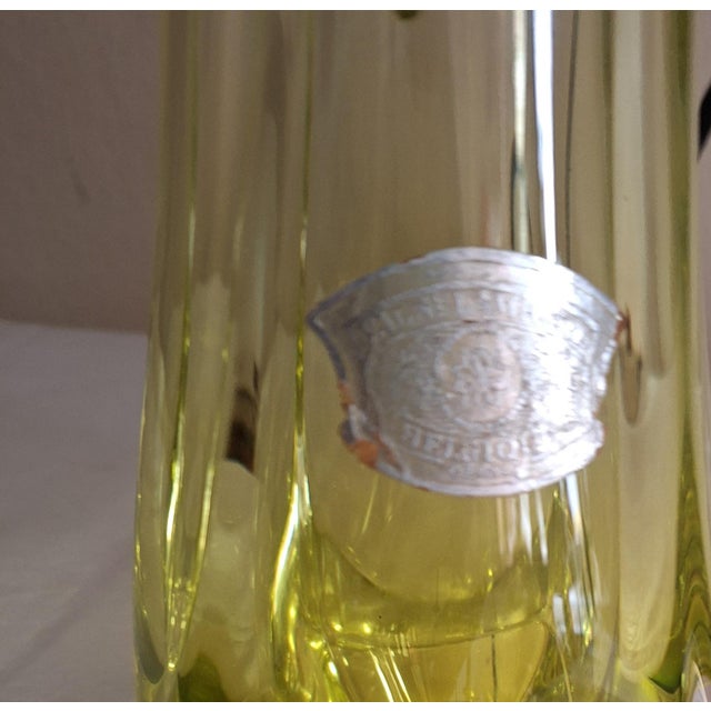 Vintage Table Lamp with Green-Backed Crystal Glass Base from Val St Lambert, 1970s For Sale - Image 11 of 13