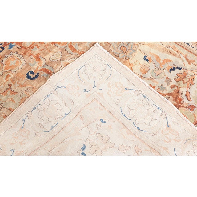 Early 20th Century Persian Tabriz Botanic Handmade Wool Rug For Sale - Image 4 of 9