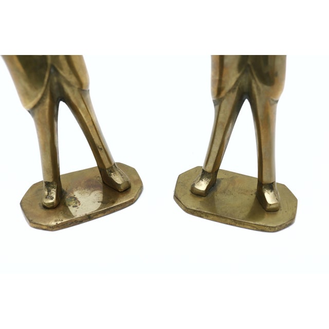 Metal Brass Pig Butler Candle Holder, a Pair For Sale - Image 7 of 10