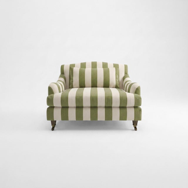 Not Yet Made - Made To Order Sophie Conran Felix Loveseat in Spring Green Stripes For Sale - Image 5 of 5