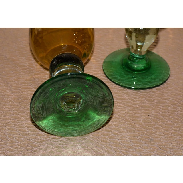 1980s 1980s Hand Blown Amber Cocktail Glasses, Made in Mexico- Set of 4 For Sale - Image 5 of 6