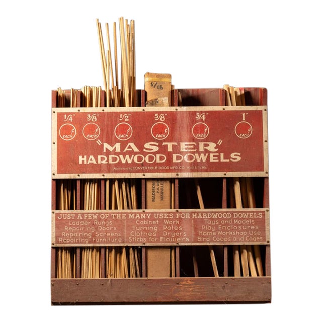 Vintage "Master Dowels" Point-of-Sale Store Display For Sale