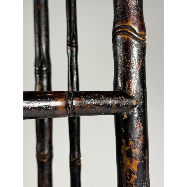 Black Black Bookcase in Faux Bamboo For Sale - Image 8 of 18