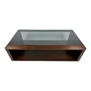Bernhardt Walnut Two-Tier Cocktail Coffee Table For Sale