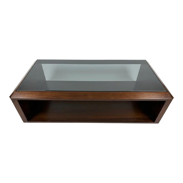 Bernhardt Walnut Two-Tier Cocktail Coffee Table For Sale