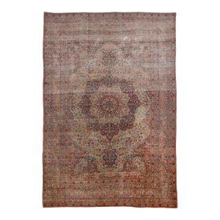 1900 Antique Persian Kerman Lavar Rug- 9′ × 14′ For Sale