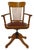 American Swivel Office Armchair in Oak with Leather Seat, 1900s For Sale