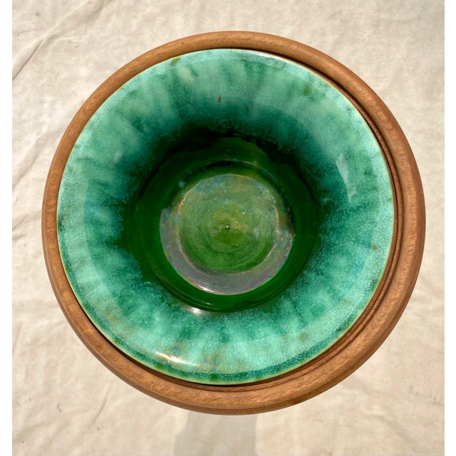 Early 20th Century Jardinière Stand With Vintage Mutual Pottery Planter For Sale In Los Angeles - Image 6 of 12