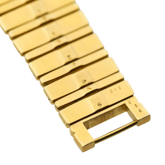 Vintage Piaget Polo 7131 C 701 18k Gold Integral Bracelet Watch For Sale - Image 10 of 14