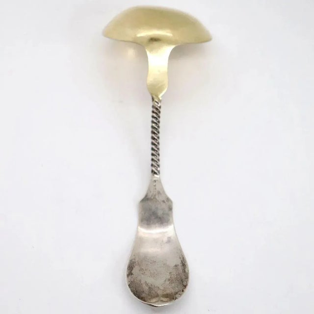 Mid 19th Century Small American Charles Bein Gilt Coin Silver Ladle & Leather Case For Sale In Denver - Image 6 of 10