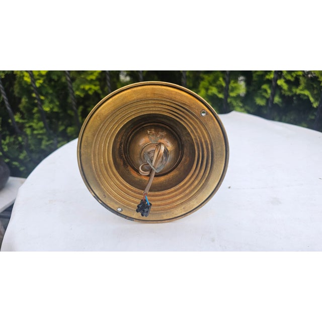 Art Nouveau Brass Flush Mount Ceiling Light, 1890s For Sale - Image 5 of 8