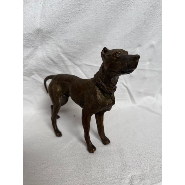 Cast Iron Male Patina Great Dane For Sale - Image 4 of 8