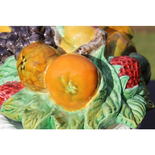 Bordallo Pinheiro Ceramic Fruit Basket Serving Dish For Sale - Image 10 of 15