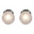 Pair of Muller Freres French Art Deco Flush Mounts - 1930s Frosted Glass & Nickeled Bronze For Sale