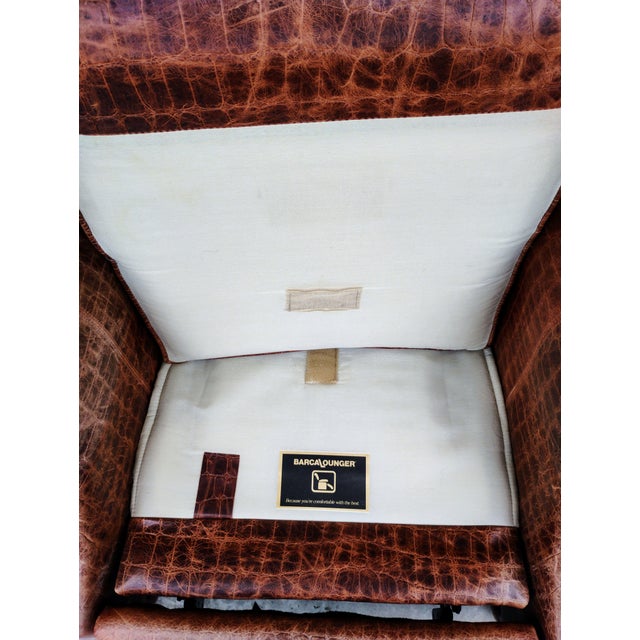 1990s Rare Genuine Leather Recliner- Blend of Western Sophistication & Modern Comfort. For Sale - Image 11 of 12