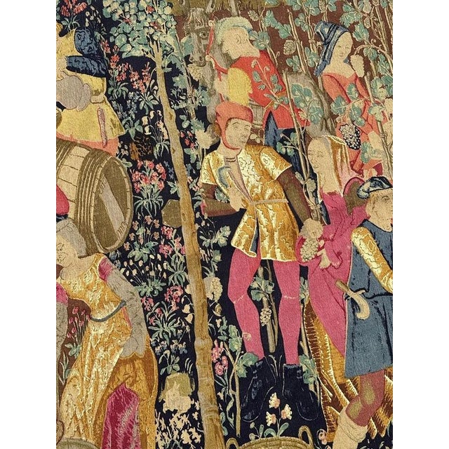 Vintage French Screen Printed by Hand Tapestry Vendanges Museum Design, 1970s For Sale - Image 17 of 18