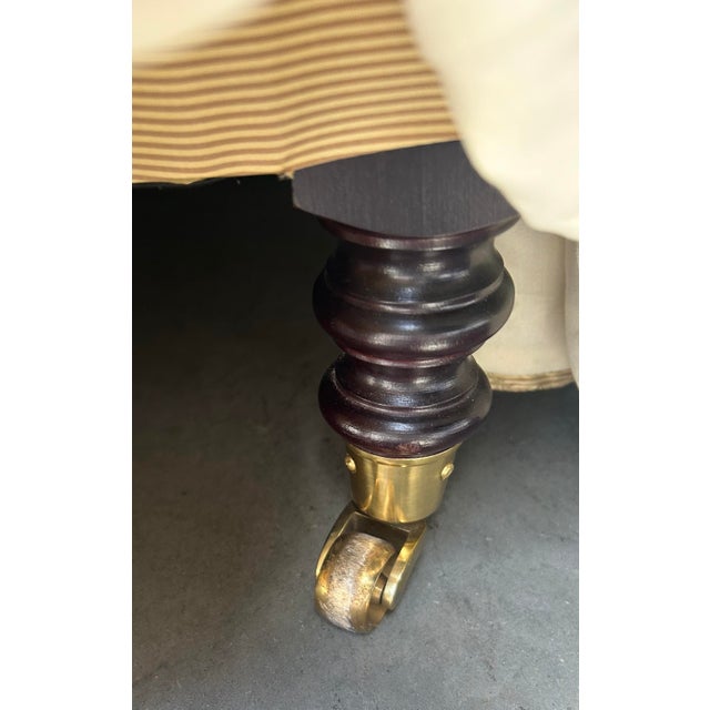 Authentic George Smith English Roll Arm Club Chair & Ottoman – Handmade in England For Sale - Image 14 of 14