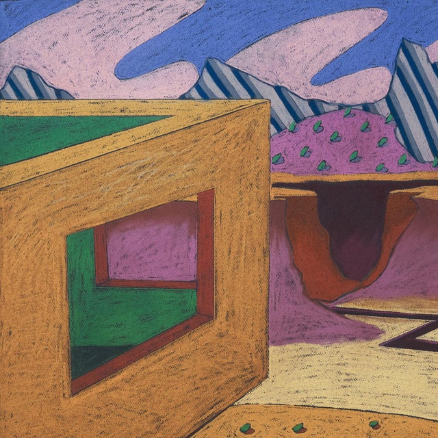 'Psychedelic Desert' by Jean Dibble, 1980, Great Lakes Woman Artist, Surrealist Pastel, Mapc For Sale In Monterey, CA - Image 6 of 9
