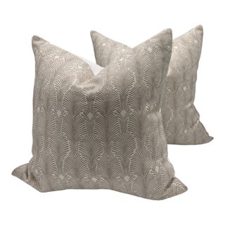 Isobel Deco Stripe Pillows- A Pair For Sale
