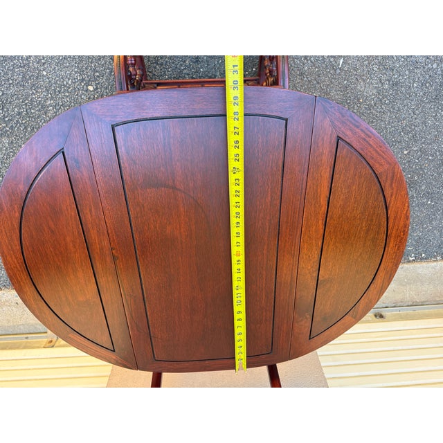 Late 20th Century Vintage Rosewood Drop Leaf Tea Bar Cart For Sale - Image 4 of 12