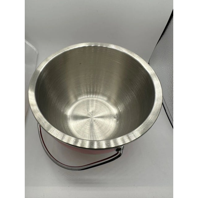 1960s Mid-Century Red Acrylic & Stainless Steel Ice Bucket For Sale In Los Angeles - Image 6 of 6