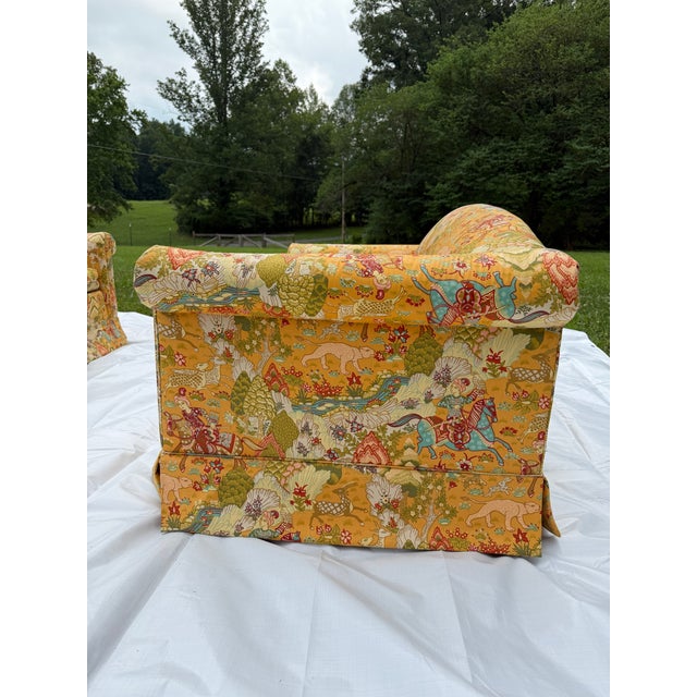 Chinoiserie Mid-Century Chinoiserie Loveseat Sofas - A Pair For Sale - Image 3 of 16