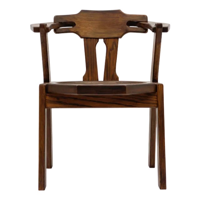 Mid-Century Modern French Provincial Oak Chair, 1960s For Sale