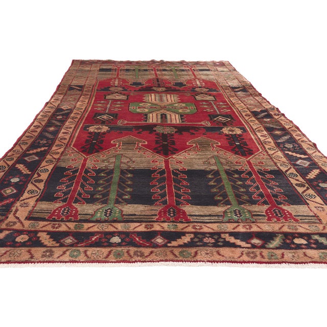 Tribal Vintage Persian Nahavand ​Hamadan Rug - 04'08 X 09'10 For Sale - Image 3 of 9