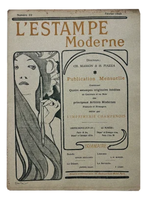 Alphonse Mucha, Cover for l'Estampe Moderne, February 1899, Lithograph