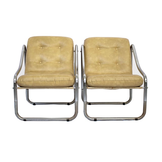 Leather Armchairs with Tubular Structure, 1980s, Set of 4 For Sale - Image 6 of 6