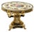 French Rococo Style White Round Dining Table With Bronze Details For Sale