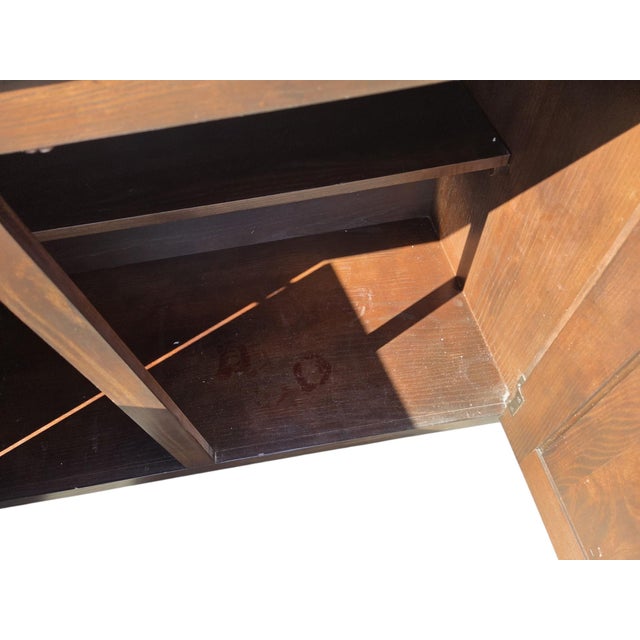 1990s Vintage Ethan Allen Horizons Buffet Sideboard Dark Walnut Buffet Console Cabinet For Sale - Image 5 of 18