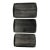 Vintage Mid-Century Cerused Black Wood & Chrome Nesting Serving Trays - Set of 3 For Sale