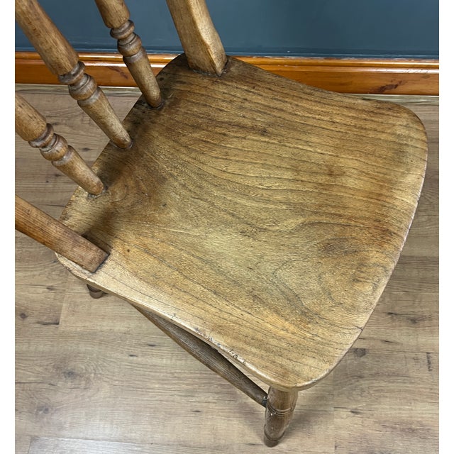 Antique Victorian Windsor Stickback Spindle Kitchen Chair, 1890s For Sale - Image 13 of 18
