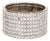 80s Portuguese Diamond Wide Band Sz 7.5 Cigar Ring 19k White Gold Fine Jewelry For Sale