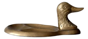 Vintage Brass Duck Valet Tray