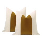 22" Bourbon Mohair Panel + Linen Pillows - a Pair For Sale