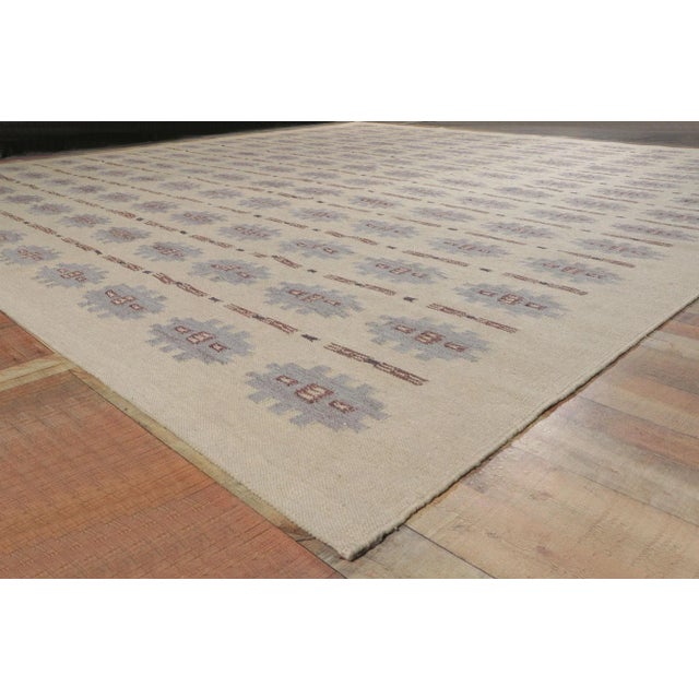 Room Size Swedish Deco Style Kilim Rug, 14'05 X 15'00 For Sale In Dallas - Image 6 of 9