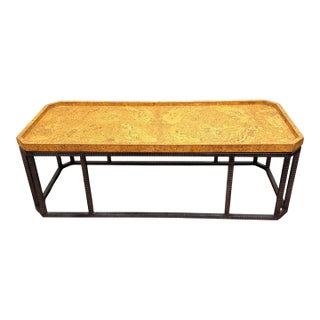 French Modern Style Cork-Top Cocktail Table with Wrought Iron Base, France For Sale
