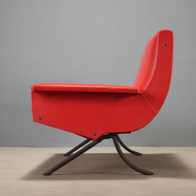 Vintage Sofa in Red Skai, 1960s For Sale - Image 3 of 13