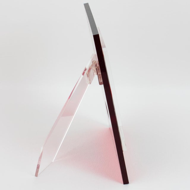 Mid-Century Modern Modernist Red Lucite Picture Frame, Circa 1970 For Sale - Image 3 of 6