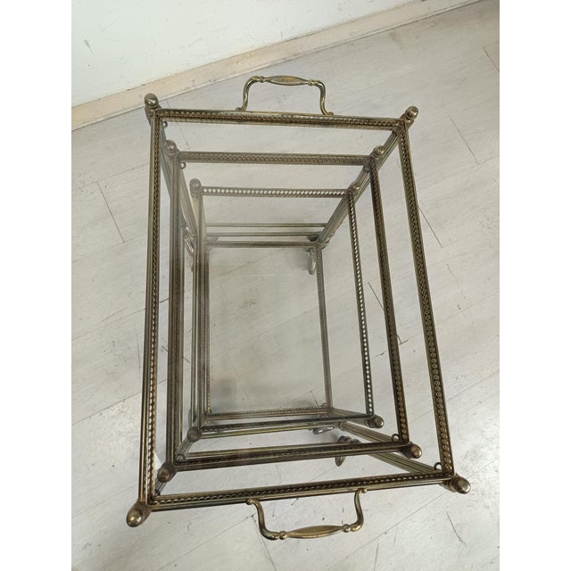 Vintage Gold Brass Nesting Tables, 1970s, Set of 3 For Sale - Image 12 of 16