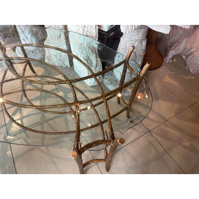 Vintage Chinoiserie Dennis & Leen Faux Bois Gilt Bronze Coffee Cocktail Table For Sale - Image 10 of 12