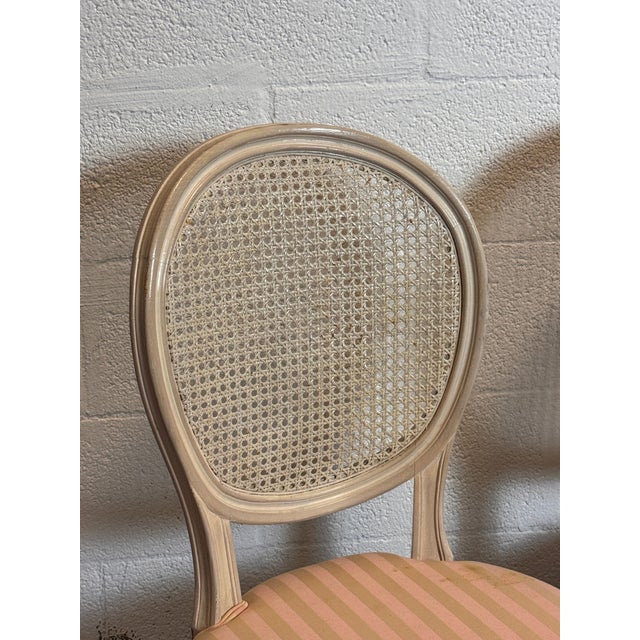 Vintage French Louis XVI Style Oval Cane Back Dining Chairs, Set of 6, C. 1970s For Sale - Image 11 of 17
