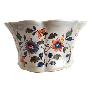 18th Century Faience Wall Pocket Flower Pot from Rouen, France For Sale